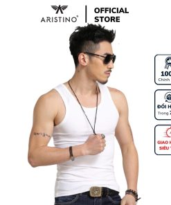 Áo ba 3 lỗ nam cao cấp Aristino thun may ô lót trong sơ mi màu trắng trơn đơn giản dáng Classic vải  cotton mềm mịn AC21-thoitrangcenter