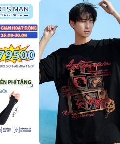 【Giới hạn mua 1 sản phẩm】Artsman áo thun dày dặn nam Cổ tròn ngắn mẫu rộng rãi 100% cotton-thoitrangcenter