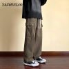 Yazhiniao Quần ống rộng Dáng Suông Phối Dây Rút Phong Cách retro Nhật Bản Thời Trang Cho Nam-thoitrangcenter