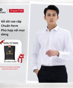 Áo Sơ Mi Dài Tay Nam Nhiều Màu Sợi Gỗ Sồi Cao Cấp Santino Công Sở Sang Trọng Lịch Lãm E201-thoitrangcenter