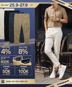 Quần Kaki Nam ICONDENIM Slimfit Assemble QKID0025-thoitrangcenter