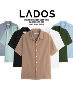 Áo sơ mi nam ngắn tay cổ vest form đẹp LADOS 8085 vải đũi thấm hút