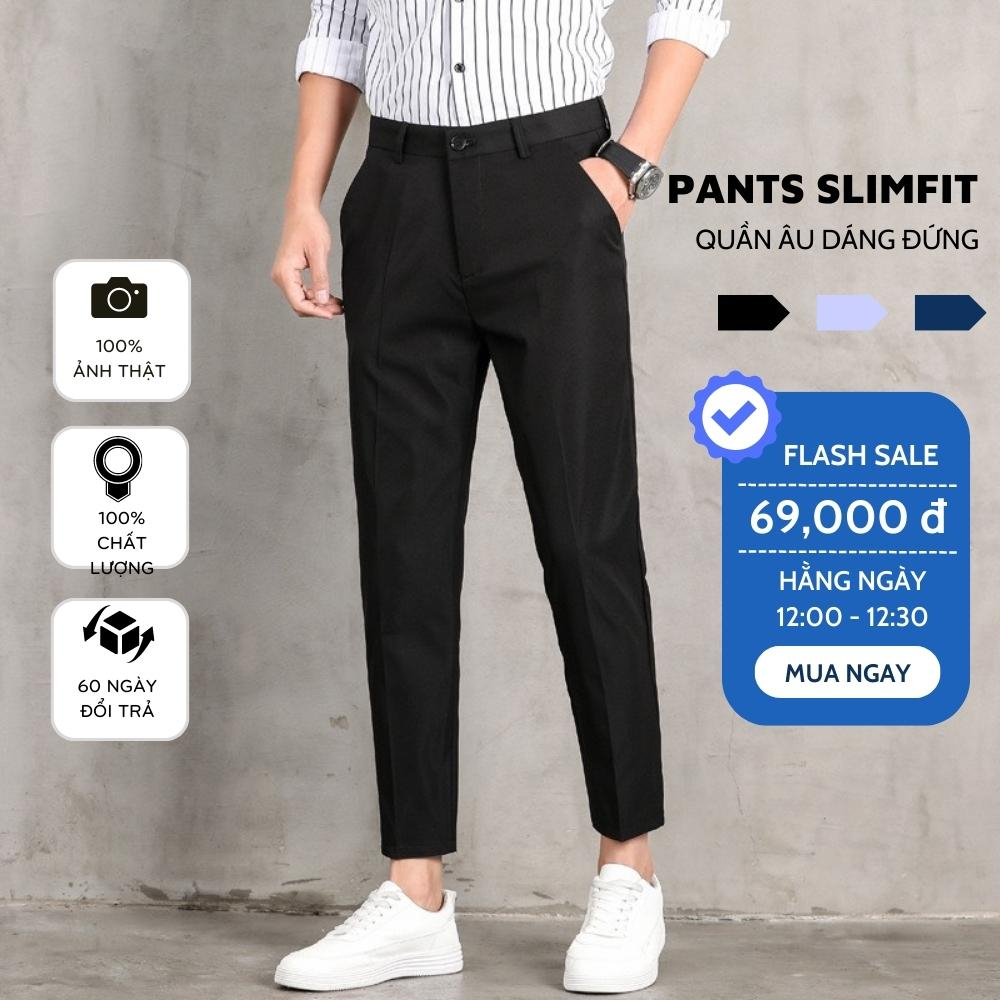 Quần Tây Nam - Quần Âu Nam cao cấp Trendyman Công Sở Dáng Ôm Chuẩn Vải lụa Không Nhăn Không Xù cao cấp-thoitrangcenter