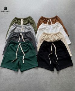 Quần short thun nam nữ nỉ chân cua DATINO cotton dày dặn co giãn form rộng unisex