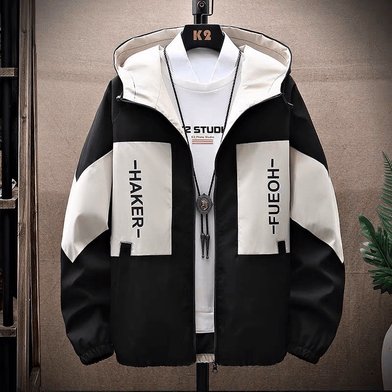 Áo Khoác Dù Nam Có Nón Phối Màu Form Rộng Hàn Quốc JACk_FASHION-thoitrangcenter