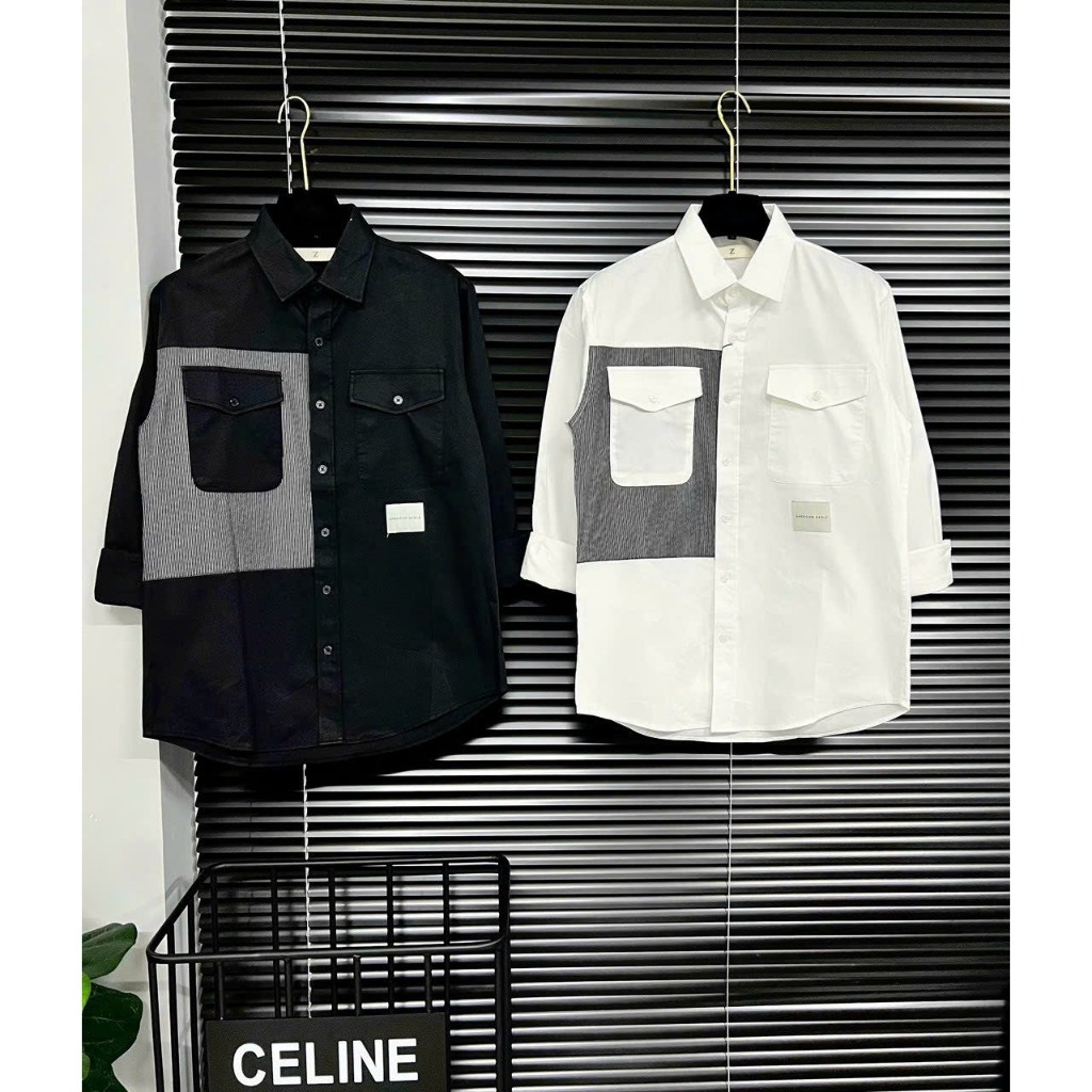 Sơ mi nam ngắn tay phối túi sọc cực đẹp vải cotton lạnh thời trang mẫu mới 05-thoitrangcenter - Ảnh 3