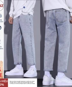 quần bò nam xám đen dáng baggy chất jeans bò cao cấp phong cách hàn quốc 2023-thoitrangcenter