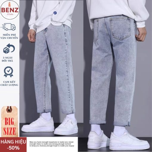 quần bò nam xám đen dáng baggy chất jeans bò cao cấp phong cách hàn quốc 2023-thoitrangcenter