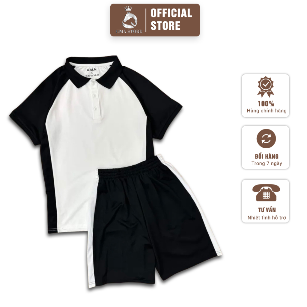 Bộ Quần Áo Thể Thao Nam UMA STORE Cộc Tay Quần Short Dáng Suông Chất Thun Cá Sấu CoolMax Set Đồ Polo Khỏe Khoắn SPB03-thoitrangcenter