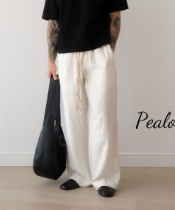 Quần suông ống rộng nam nữ PEALO chất liệu linen thời trang cao cấp-thoitrangcenter