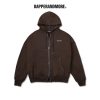 Áo Khoác Hoodie DAPPERANDMORE Metal Zipped Vải Nỉ Chân Cua 100% Cotton Phối Tag Kim Loại - Brown-thoitrangcenter