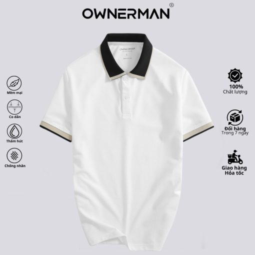 Áo polo nam OWNERMAN M5 áo phông thun polo cộc tay chất cotton CVC cao cấp nam tính