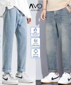 Quần Bò jeans baggy nam cạp cao phom xuông ống suông rộng lỡ cao cấp Avocado-thoitrangcenter