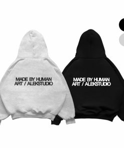 ÁO HODDIE BASIC UNISEX "NARROW" MÀU XÁM VÀ ĐEN FORM BOXY | ALEKSTUDIO-thoitrangcenter