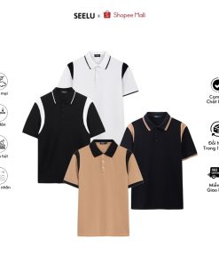 Áo thun POLO nam SEELU vải cá sấu Cotton