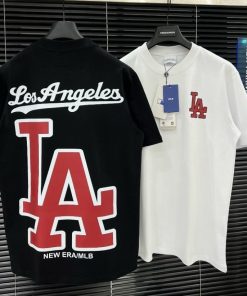 [Xu] Áo phông nam nữ MLB in hoạ tiết chữ Los Angeles đỏ hai mặt cổ bo dày dặn cao cấp. Áo Thun Unisex Nam Nữ Trẻ Trung-thoitrangcenter