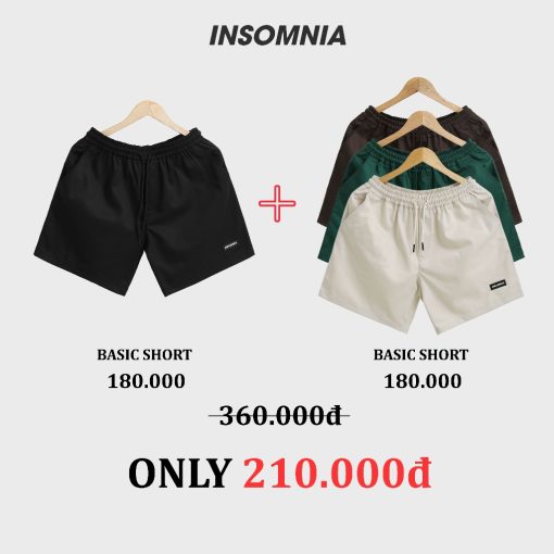 Combo 2 Quần Short Kaki INSOMNIA Unisex Form Ngắn Trên Gối - CB002-thoitrangcenter