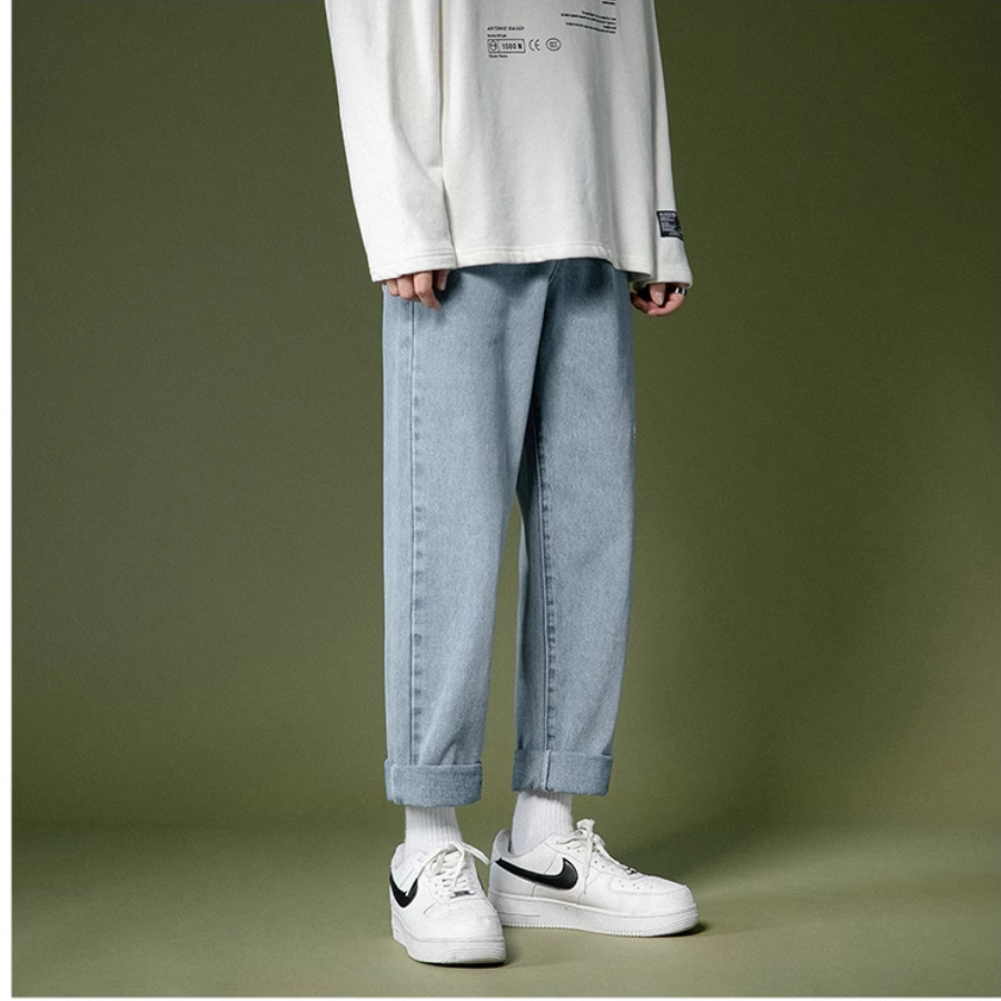 Quần jeans baggy nam ống suông rộng màu xanh, đen vải bò dày dặn T1 - GenZ Store HN-thoitrangcenter - Ảnh 4