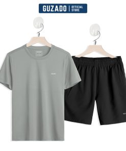 Bộ quần áo thể thao nam cổ tròn Guzado Chất Coolmax thể thao vận động thoải mái BTS02-thoitrangcenter