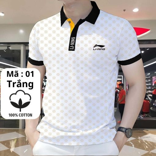 Áo Polo Cổ Bẻ Li Ning Vải Cotton Cao Cấp