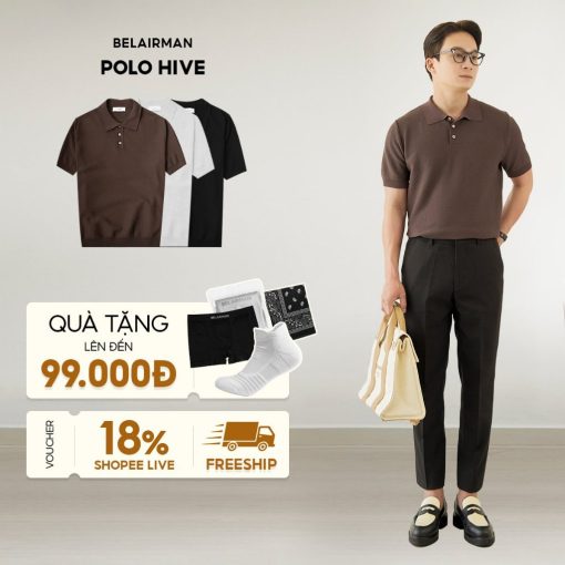 Áo thun POLO nam cổ bẻ HIVE chất vải Cotton kiểu dáng classic thanh lịch