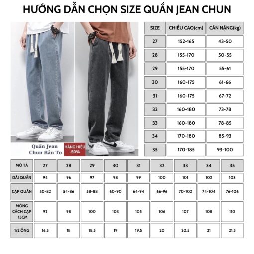 Quần Bò Nam chun CẠP CAO phom Suông Chỉnh Eo Chất Bò cao cấp 2024-thoitrangcenter