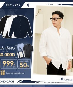 Áo sơ mi nam tay dài LINEN POLOMANOR vải đũi cao cấp