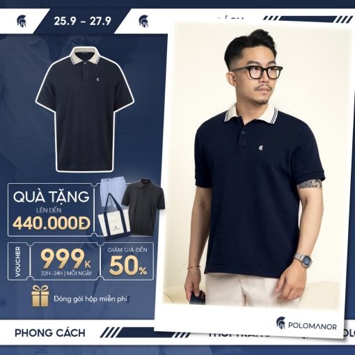 Áo polo nam TRAVIS vải cá sấu cotton interlock xuất xịn