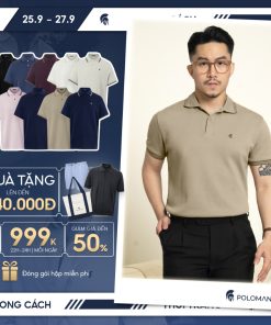 Áo polo nam BASIC CLASSIC vải cá sấu cotton piqué interlock sang trọng