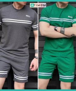 sét đồ bộ nam thiết kế phối kẻ ngang phong cách trẻ trung - ATIMEN-thoitrangcenter