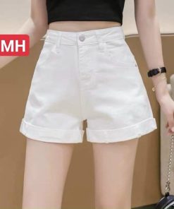 Quần đùi kaki nữ lưng cao lật lai có túi chất co dãn lên form siêu xinh giá rẻ-thoitrangcenter