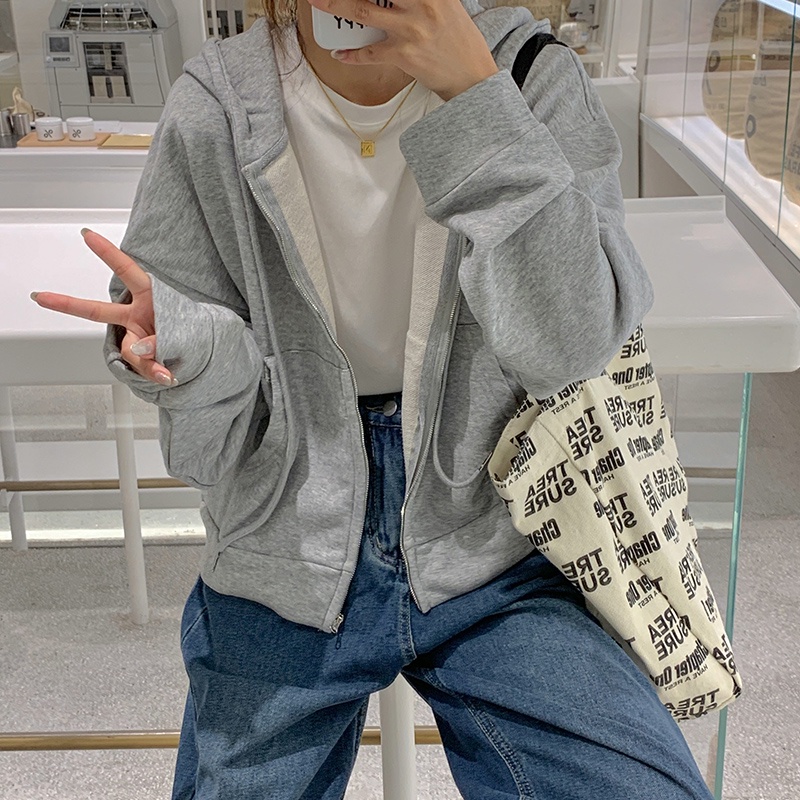 SUXI Áo hoodie mỏng dáng rộng thời trang mùa thu cho nữ-thoitrangcenter - Ảnh 5