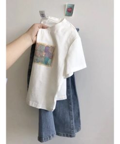 Xiaozhainv Áo Thun Croptop Tay Ngắn Dáng Ôm Vải Cotton In Họa Tiết Thời Trang Mùa Hè Cho Nữ-thoitrangcenter