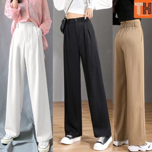 Quần Ống Rộng Lưng Thun Sau Ống Suông Culottes Lưng Cao Siêu Hót Mã 13-thoitrangcenter