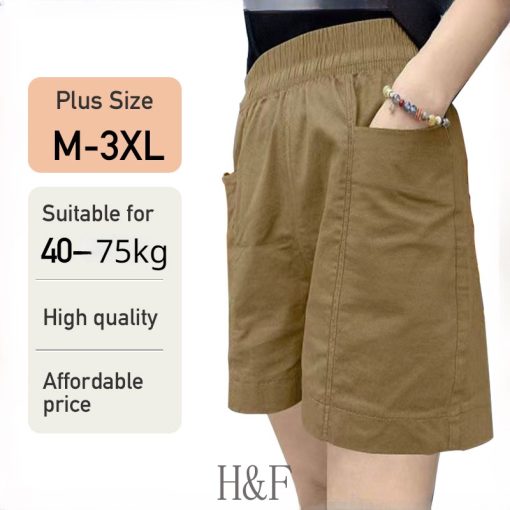 Quần Short Cotton Lưng Cao Ống Rộng Thời Trang Hàn Quốc Dành Cho Nữ-thoitrangcenter