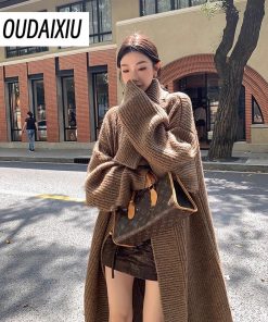 OUDAIXIU Áo Len áo khoác cardigan Minimalist Cổ điển Hàn Phong INS WMY23B0MGE 46Z231115-thoitrangcenter