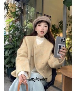 Áo khoác dạ tweed độc đáo trendy Hàn Quốc WJK23C02PJ 49Z231205-thoitrangcenter