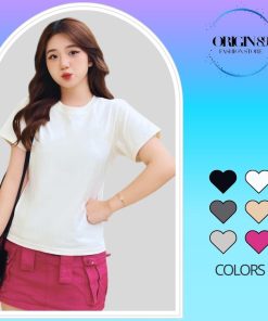 Áo Thun Nữ Babytee Trơn Chất Liệu Cotton Kiểu Dáng Basic Tay Ngắn Cổ Tròn Tôn Dáng Women-thoitrangcenter