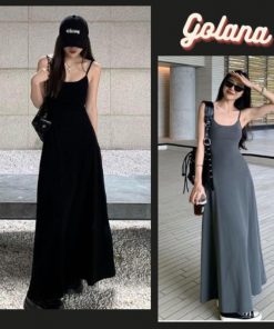 Đầm Maxi Nữ Hai Dây Dáng Dài 3 Màu Thun Tăm Lạnh Cực Tôn Dáng ( Có bigsize)-thoitrangcenter