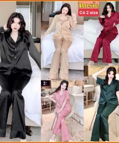 [ CÓ 2 SIZE ] Bộ ngủ lụa xước nhiều màu đơn giản siêu xinh mềm mịn-thoitrangcenter