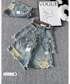 Quần short Denim lưng cao có Bigsize