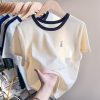 Áo baby tee thun nữ cotton tay ngắn thêu họa tiết màu sắc tương phản thời trang mùa hè Ma040-thoitrangcenter