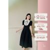 Váy công sở nữ cổ đức phối màu thiết kế thắt nơ dáng dài tiểu thư thanh lịch TIINSTORE VHN1132-thoitrangcenter