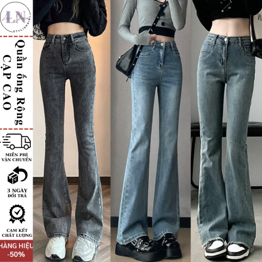 Quần jeans nữ ống loe co giãn