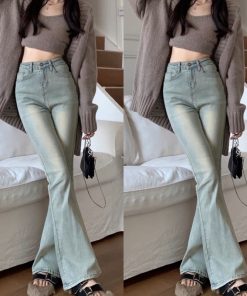 Quần jeans loe lưng cao ống dài hàng loại 1 chất co dãn đủ 3 màu-thoitrangcenter