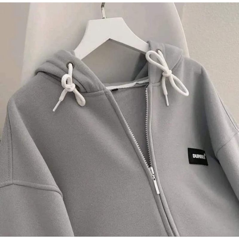 Áo Hoodie Nữ Form Rộng Mũ 2 Lớp In Chữ DUMBLE màu xám-thoitrangcenter
