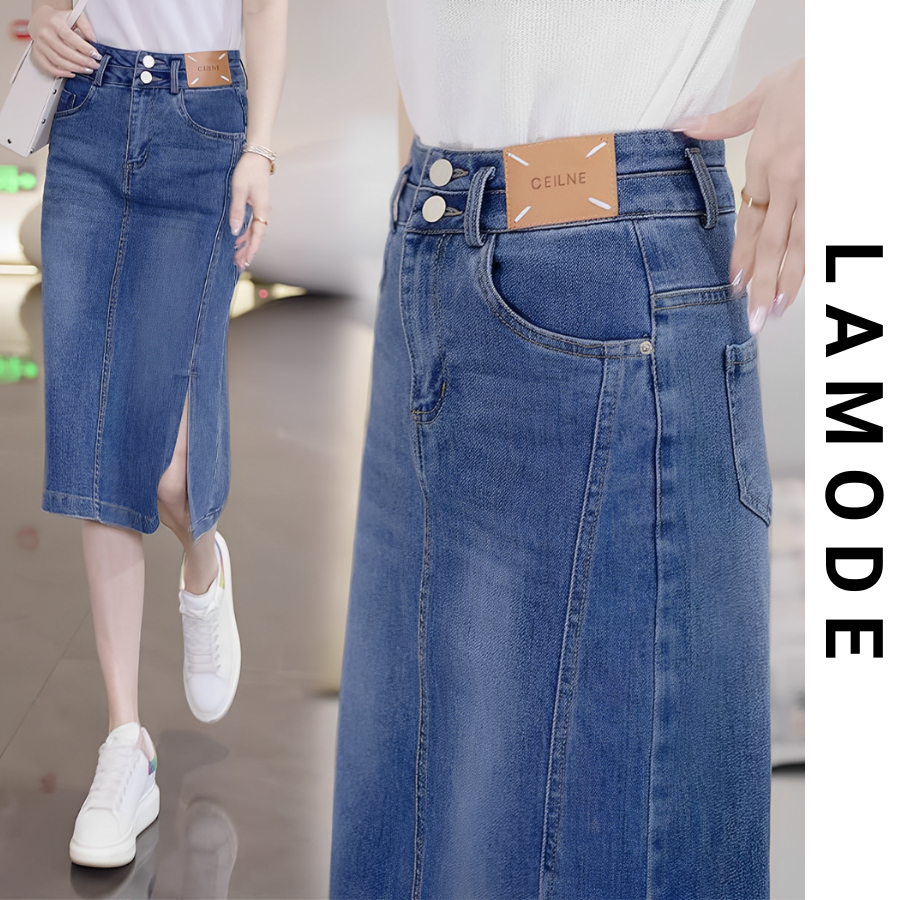 Chân váy jean bút chì LAMODE thời thượng tôn dáng CVJ011-thoitrangcenter