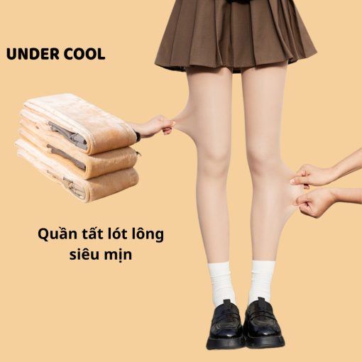 Quần tất giữ nhiệt nữ lót lông UNDERCOOL co dãn màu da đen siêu ấm mùa đông cực ấm đại hàn QT02-thoitrangcenter