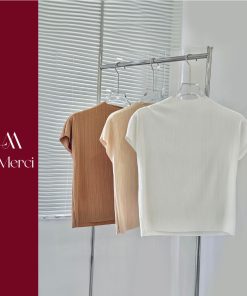 Áo dập ly tay cánh dơi cổ leo LA MERCI A02-thoitrangcenter