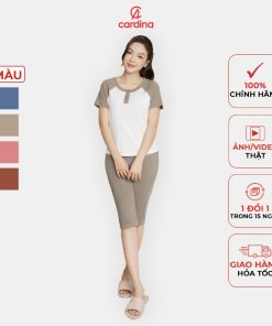 Bộ tăm lạnh nữ CARDINA thiết kế cổ trụ quần lửng chất liệu cao cấp co dãn thoải mái phù hợp với nhiều độ tuổi 4BFL01-thoitrangcenter